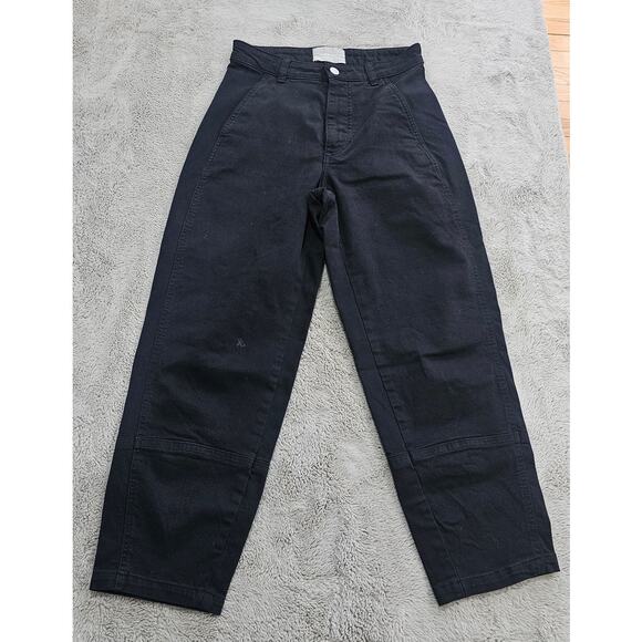 Everlane The Utility Barrel Pant Jeans, Black, High Rise, Utility Panel, Sz 0 - Picture 4 of 12